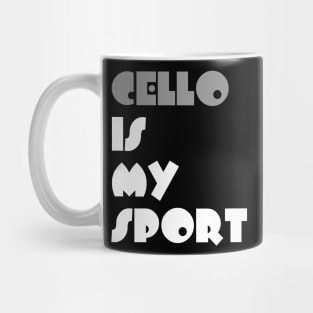 Cello Is My Sport Typography White Design Mug